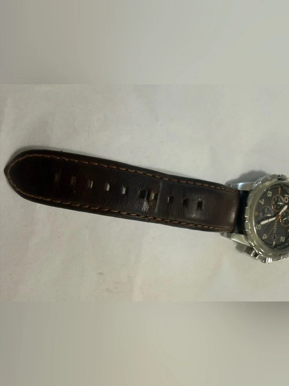 Fossil FS4828 Dean Black Dial Dark Brown Leather Strap Chronograph Watch